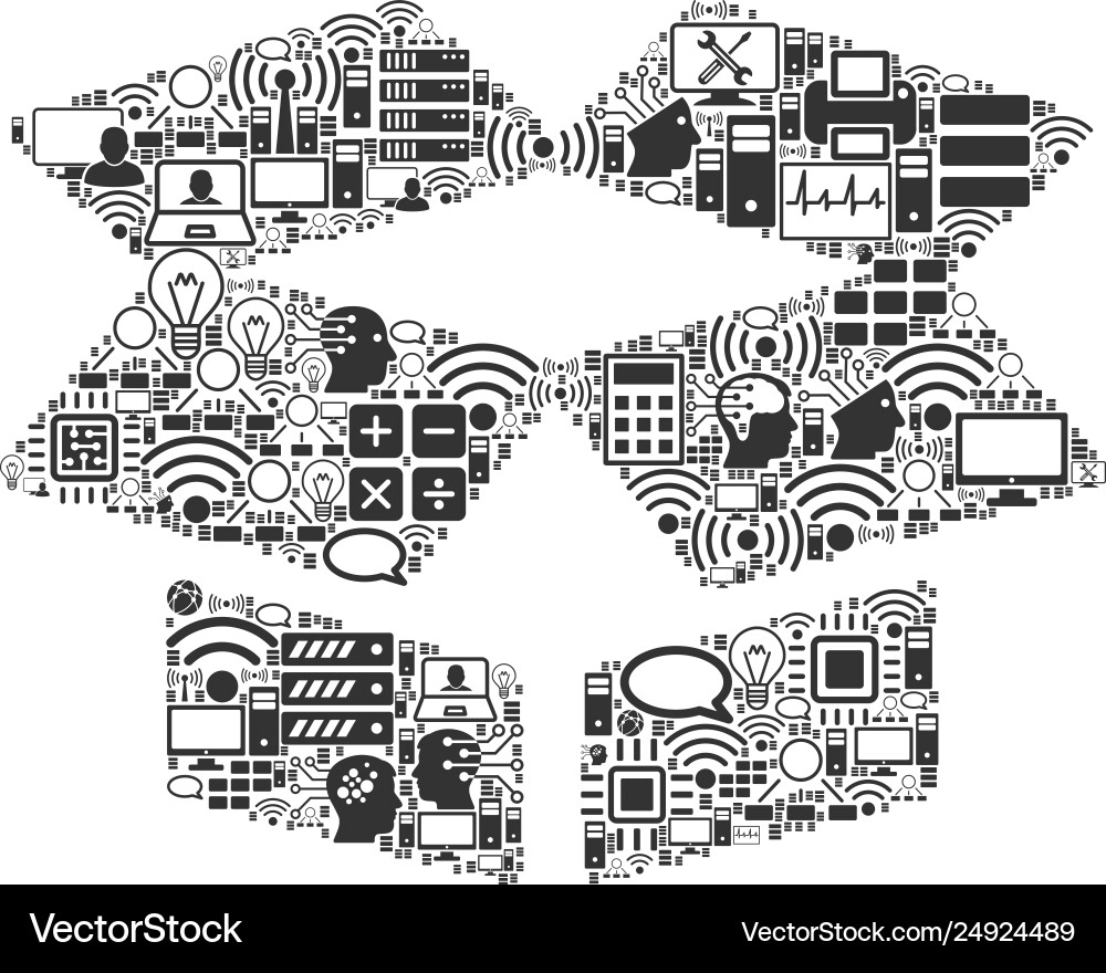 Open box composition icon for bigdata Open box composition icon for bigdata vector image