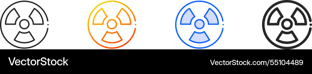 Radioactive iconthin linear gradient blue stroke Radioactive iconthin linear gradient blue stroke Vector Image