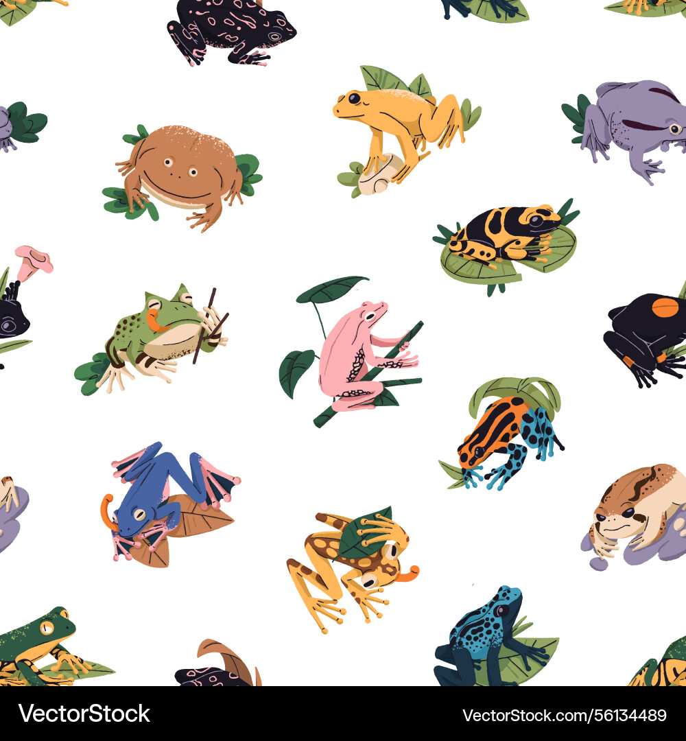 Repeatable pattern of different exotic poisonous Repeatable pattern of different exotic poisonous Vector Image