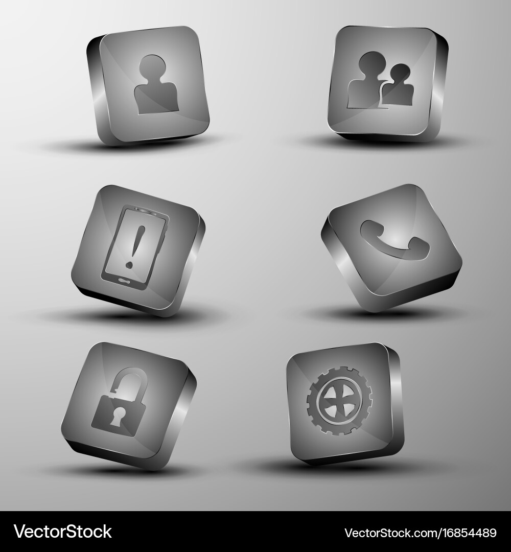 Set of different 3d buttons Vector Image