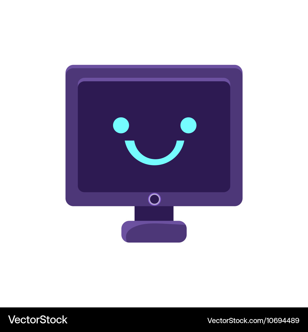 Smiling Computer Icon - Smiley Screen Vector Image