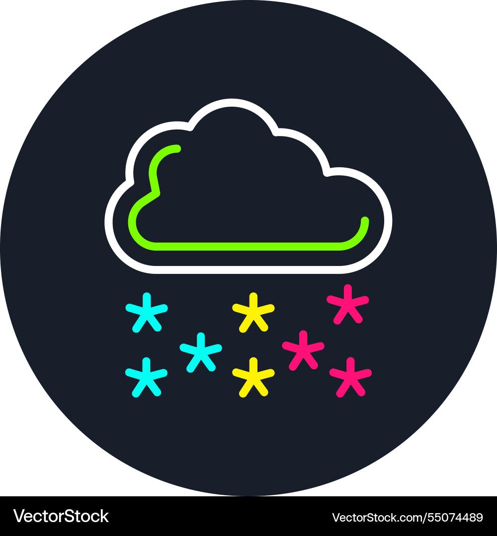 Snowfall line multi color icon Vector Image