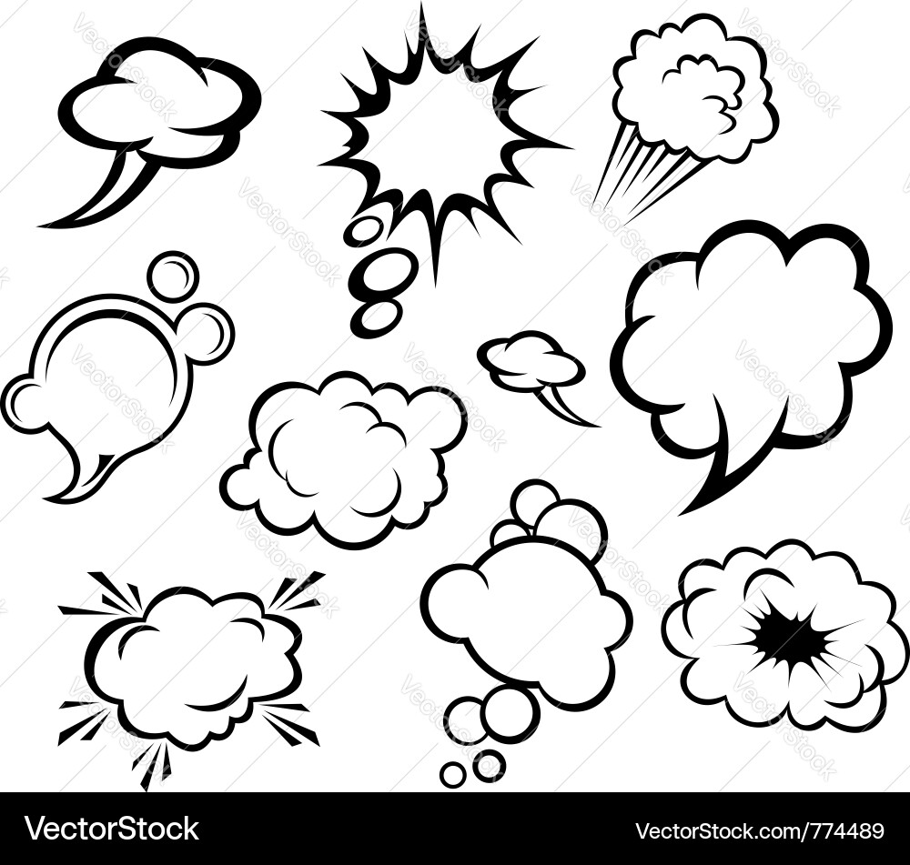 Speech Bubbles and Clouds Vector Image