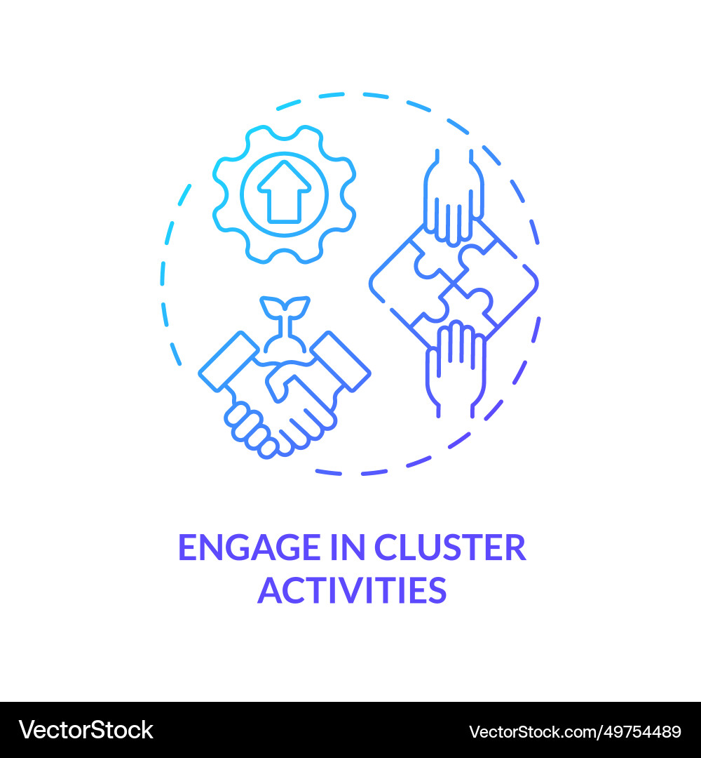 Thin line gradient engage in cluster activities Thin line gradient engage in cluster activities vector image