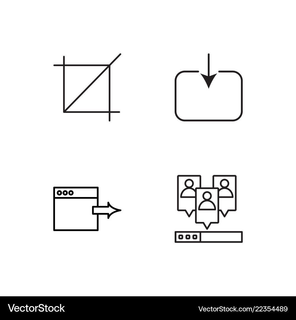 Web simple outlined icons set Vector Image
