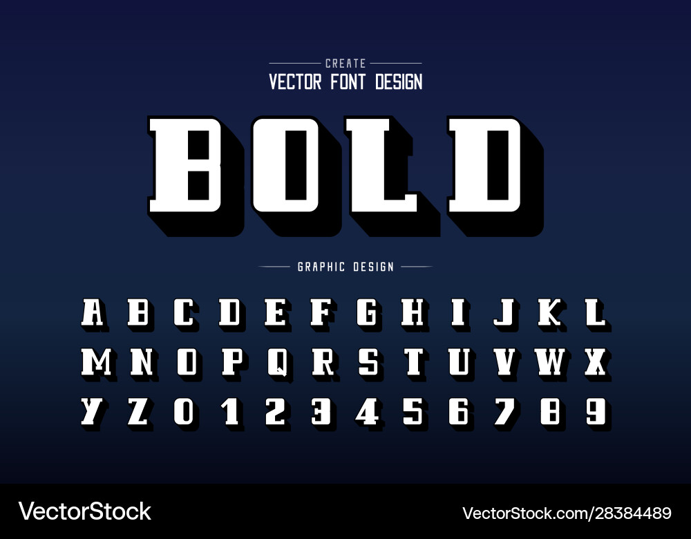 White font and shadow alphabet bold script White font and shadow alphabet bold script vector image