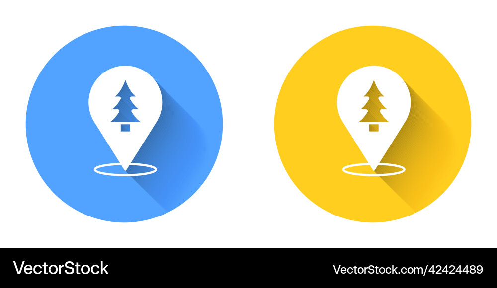 White location of the forest on a map icon White location of the forest on a map icon Vector Image