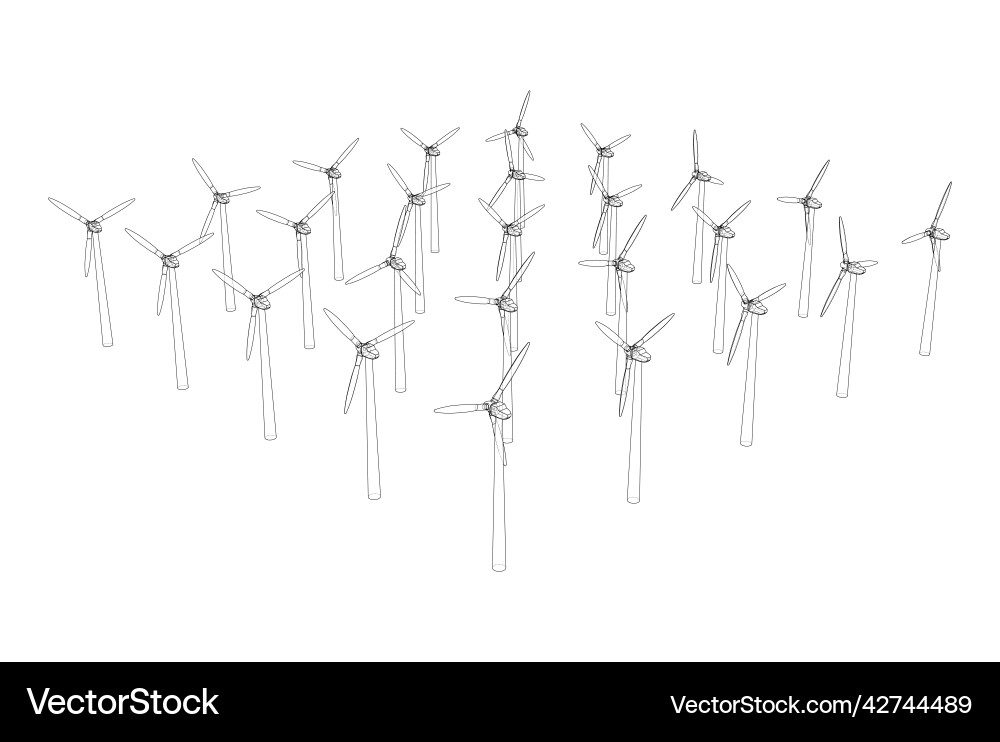 Wind turbines rendering of 3d Wind turbines rendering of 3d vector image