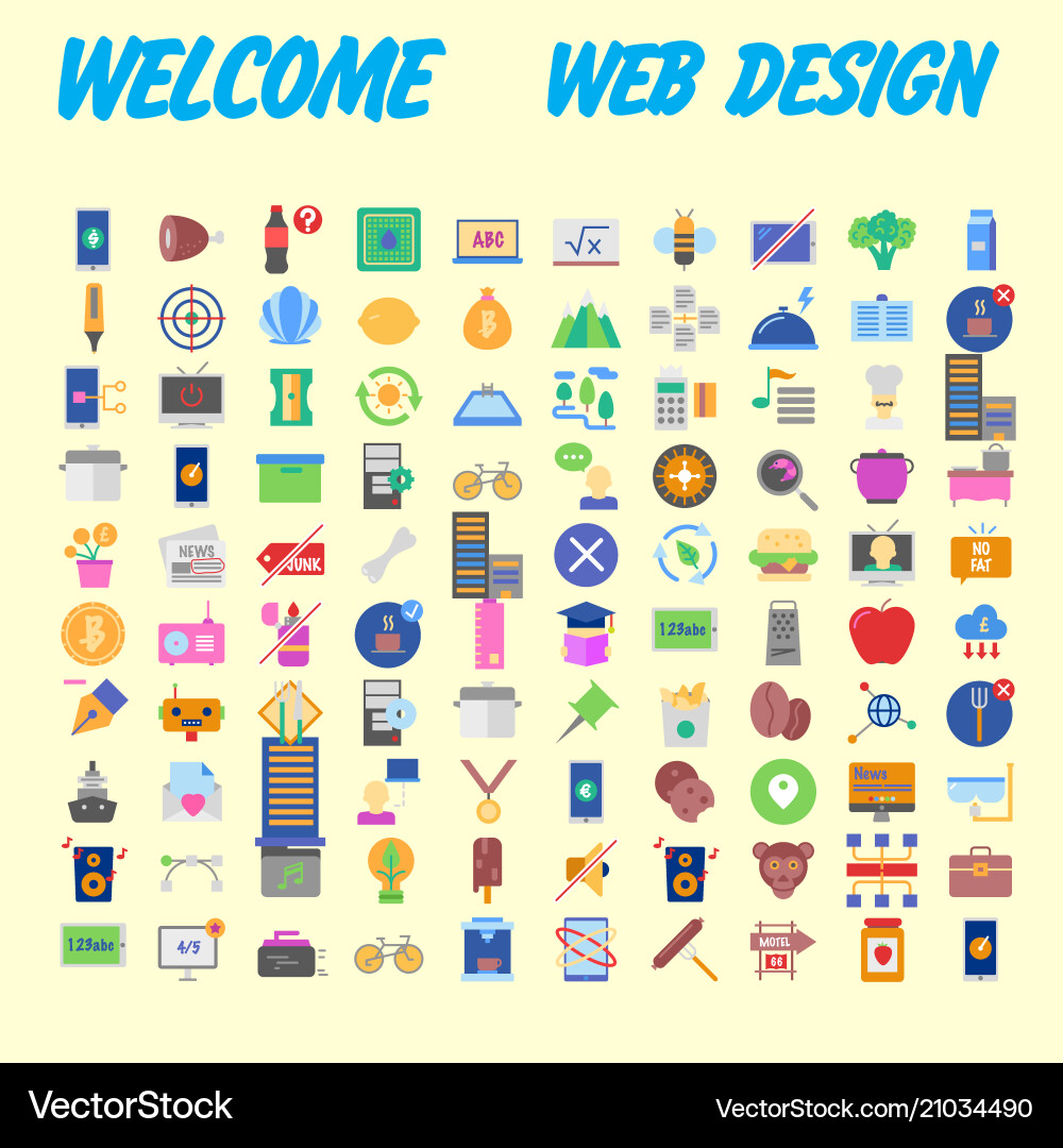 100 icon set trendy thin and simple icons for web 100 icon set trendy thin and simple icons for web Vector Image
