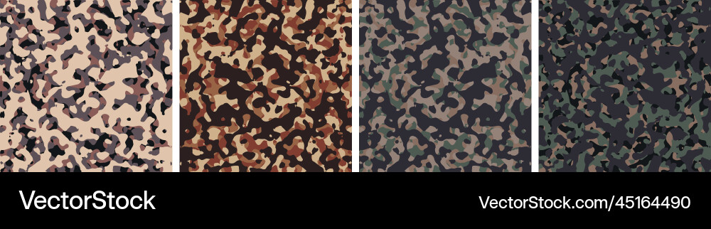 4 camouflage background set pattern design 4 camouflage background set pattern design vector image