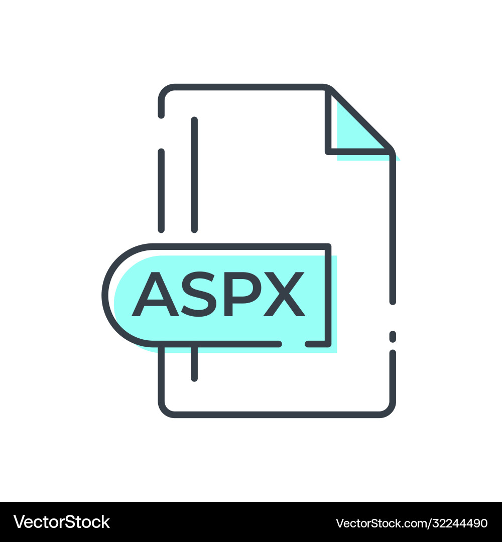 Aspx file format icon extension line Vector Image