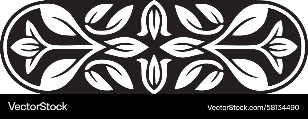 Botanical Scroll Border Vector Image