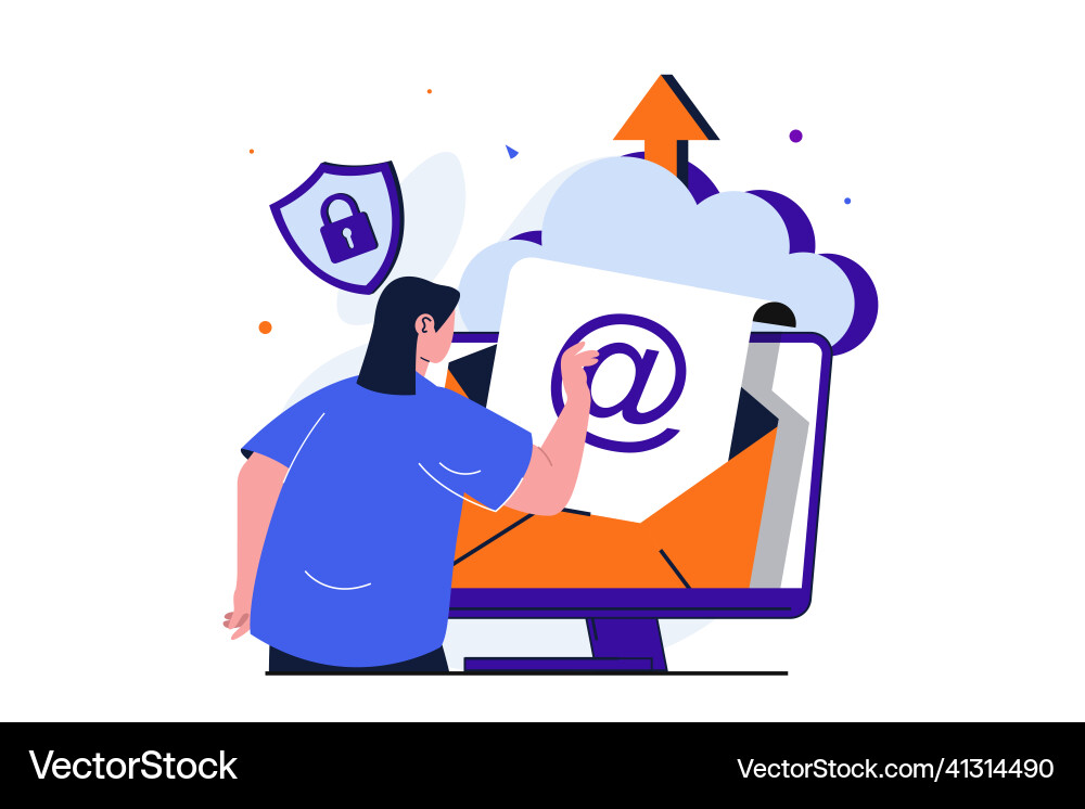 Cloud computing modern flat concept for web banner Vector Image