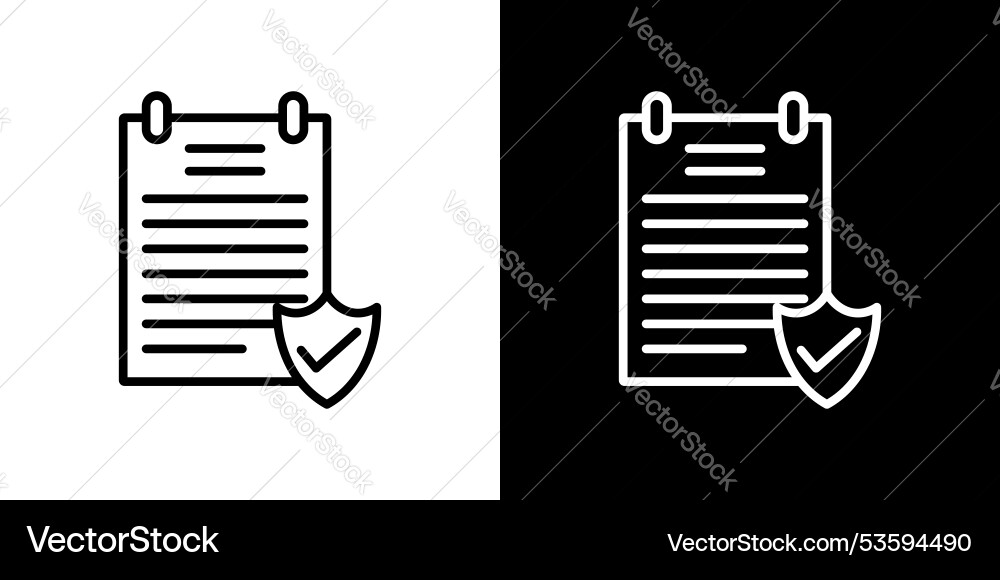 Contract coverage thin line icon set Contract coverage thin line icon set vector image