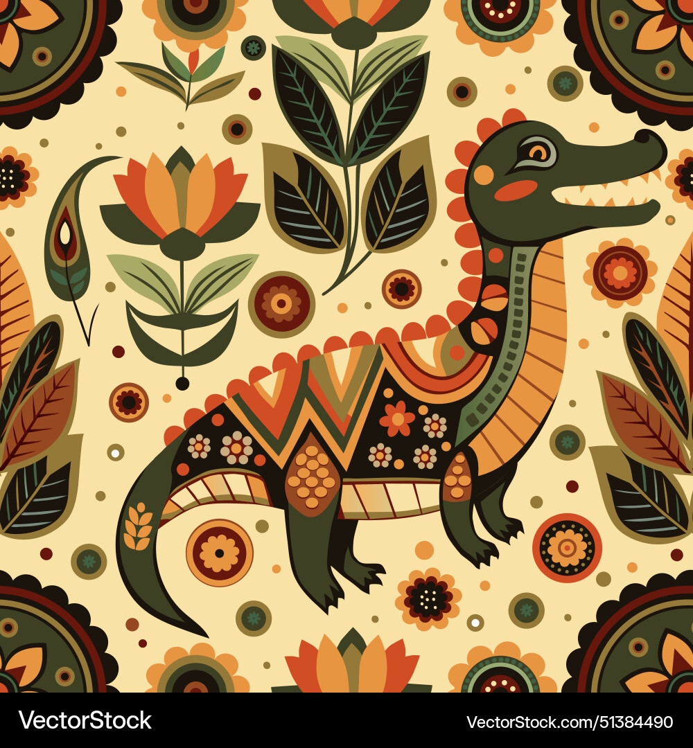 Crocodiles with cpattern on a background Crocodiles with cpattern on a background Vector Image