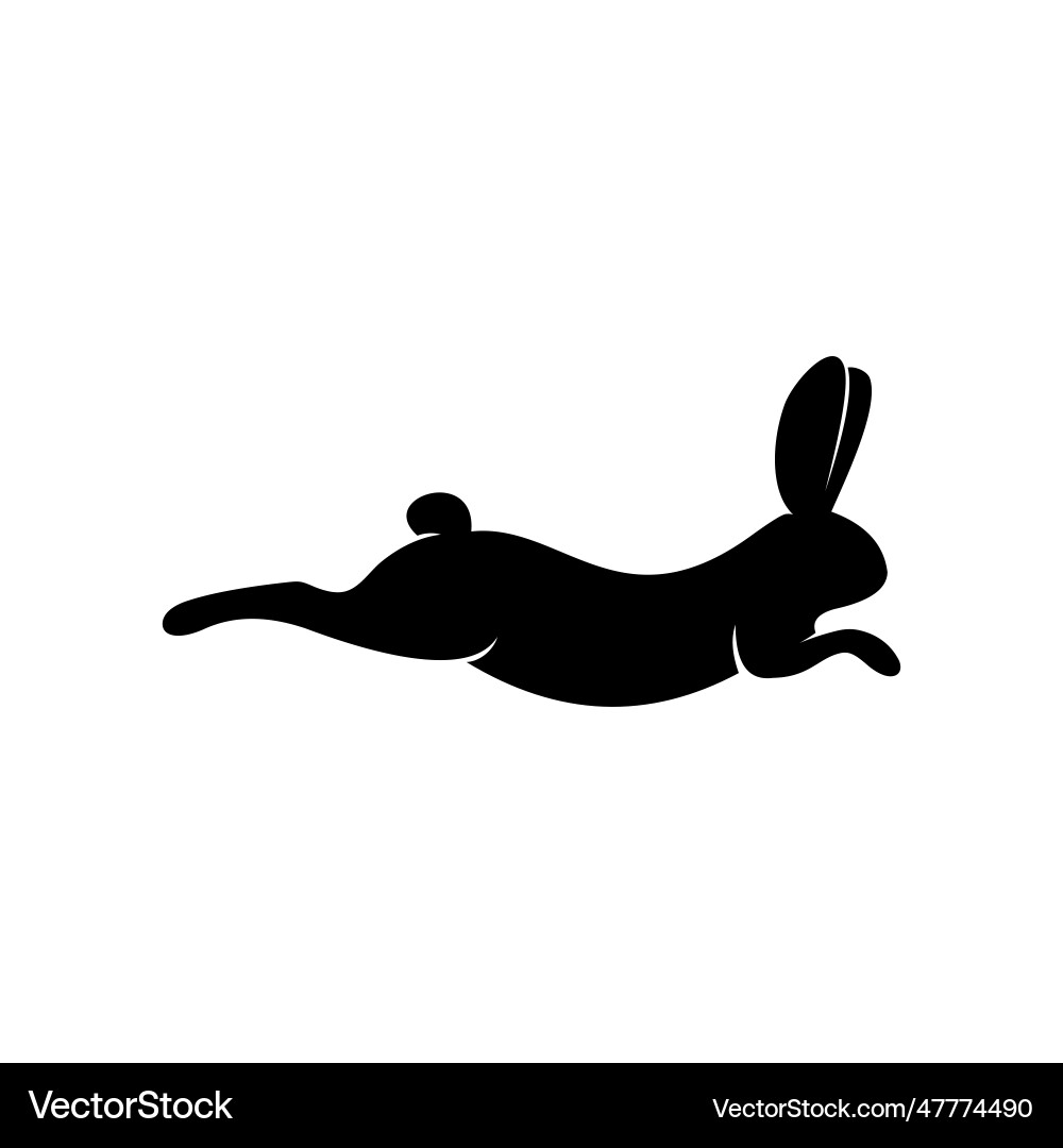 Flat Style Running Rabbit Logo vector image