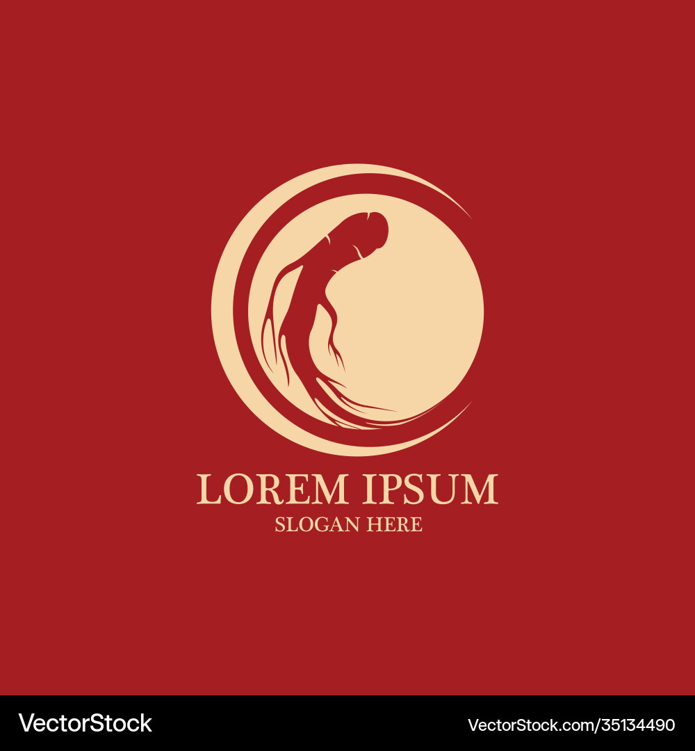 Ginseng icon design image Ginseng icon design image Vector Image