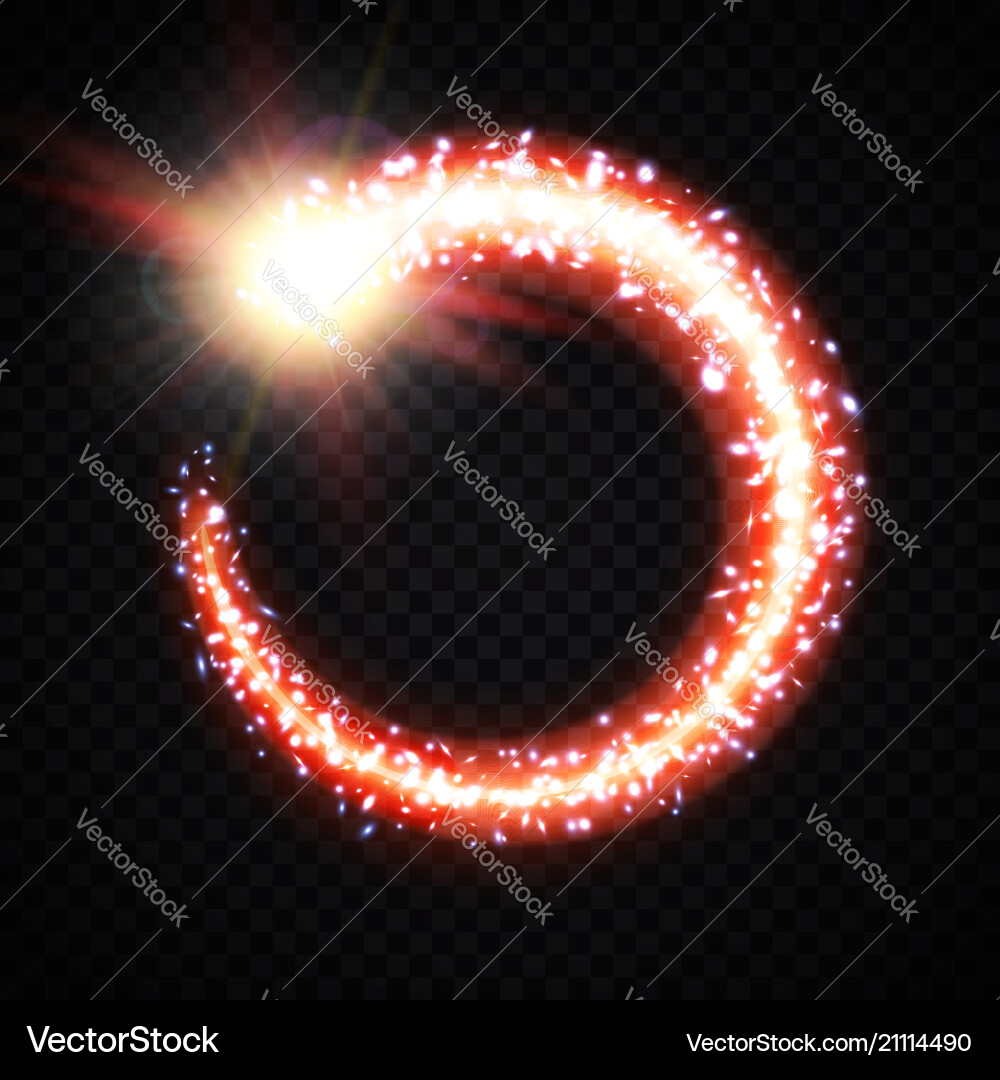 Glowing comet tail frame on transparent background Glowing comet tail frame on transparent background vector image