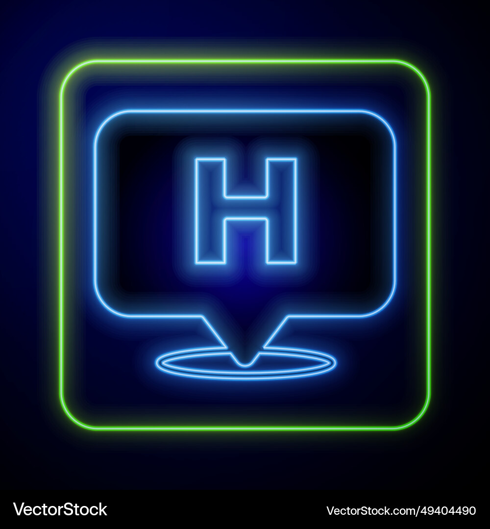 Glowing neon medical map pointer with cross Glowing neon medical map pointer with cross vector image