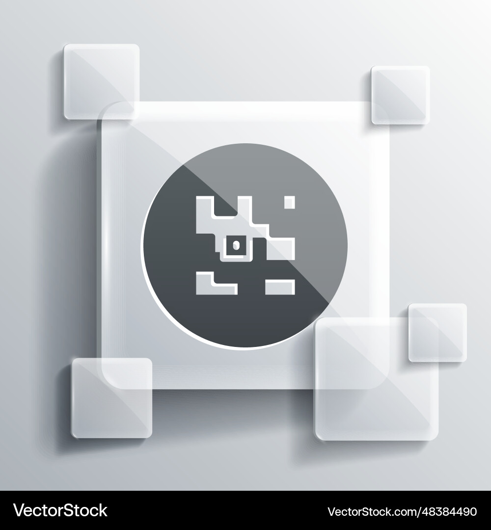 Grey qr code sample for smartphone scanning icon Grey qr code sample for smartphone scanning icon vector image
