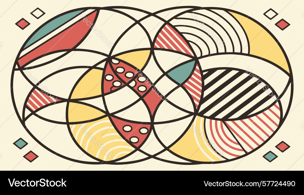 Intricate overlapping abstract circular patterns vector image