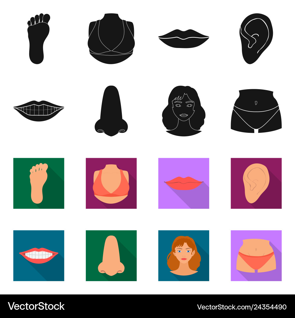 Isolated object of body and part logo collection Isolated object of body and part logo collection vector image