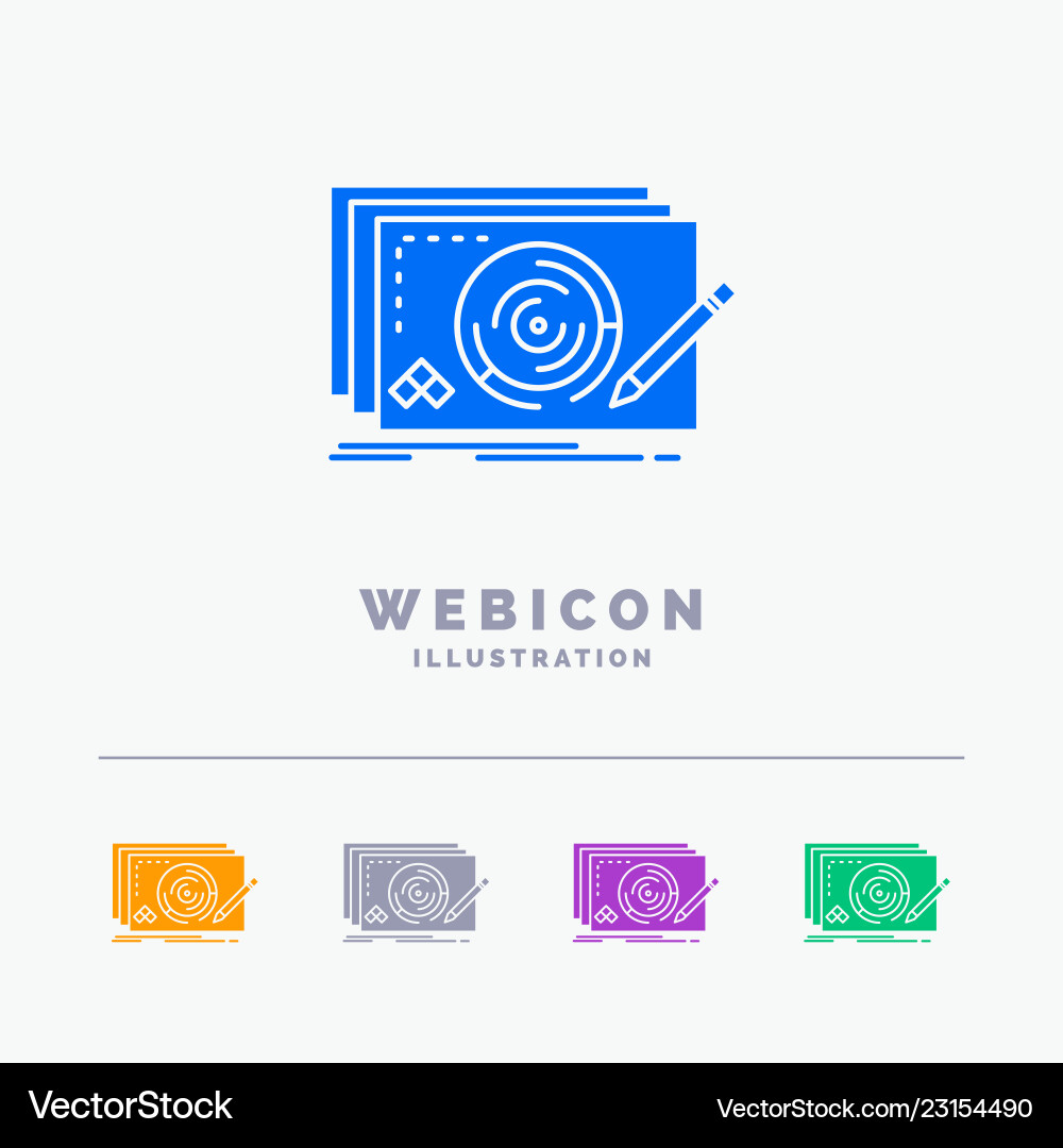 Level design new complete game 5 color glyph web Level design new complete game 5 color glyph web vector image