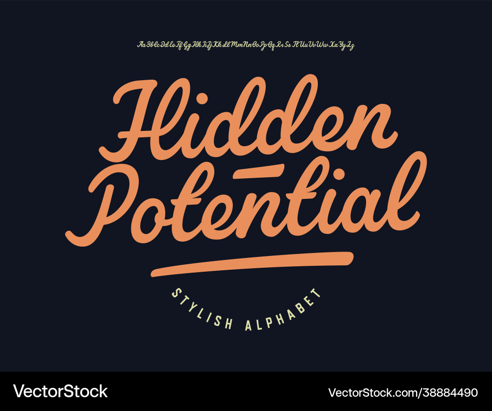 Monoline script font Monoline script font vector image