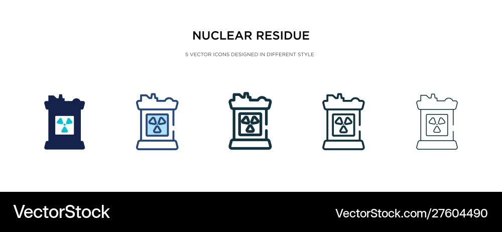 Nuclear residue icon in different style two Vector Image