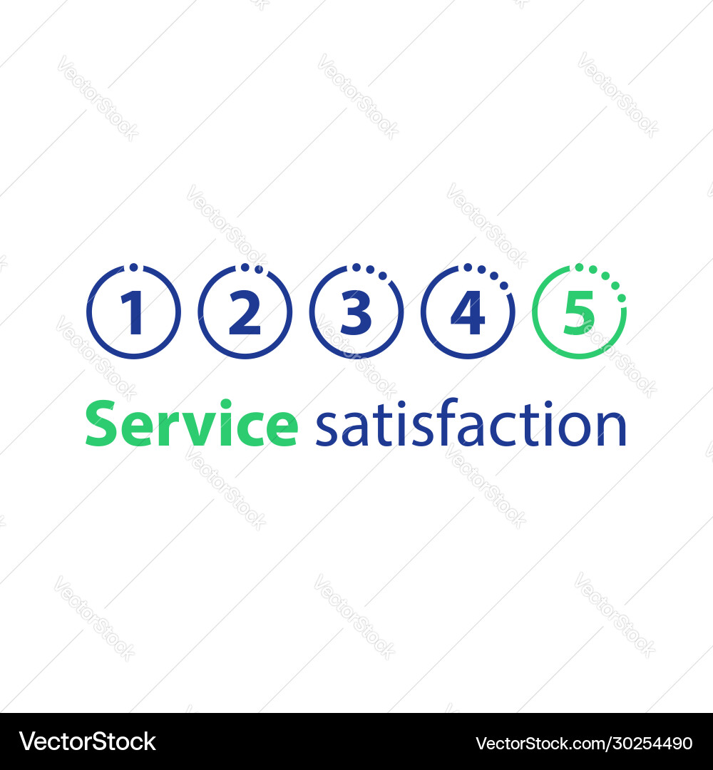 Numbers from one to five in a row rating concept Vector Image