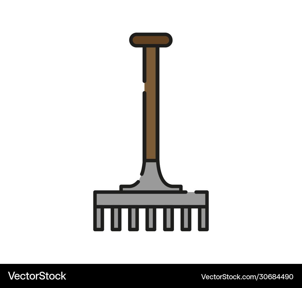 Rake icon in on white background Vector Image