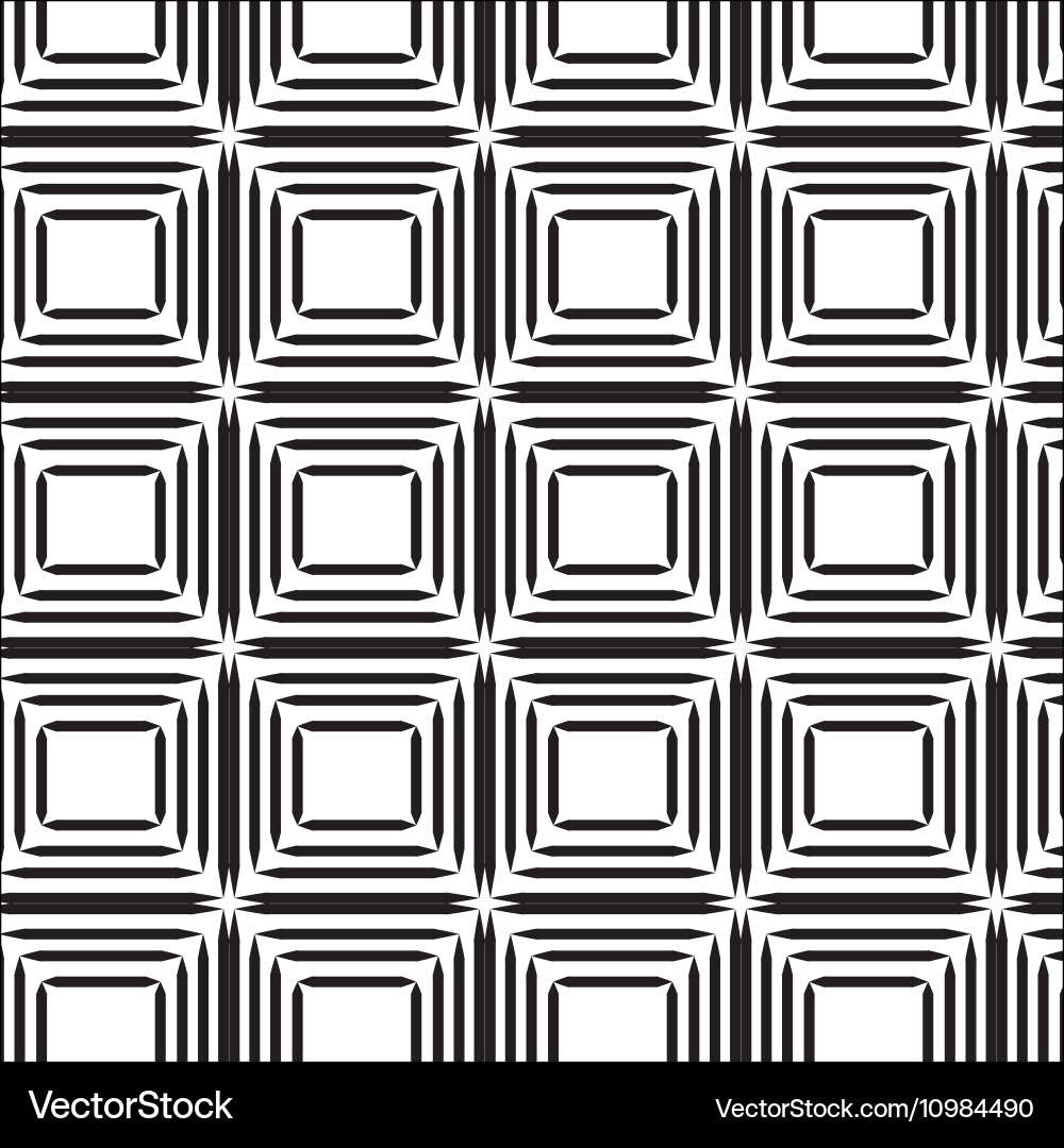 Seamless black line square abstract pattern Vector Image