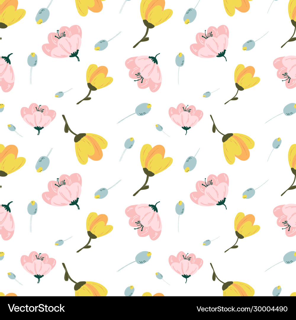 Seamless cute floral pattern background flower Seamless cute floral pattern background flower vector image