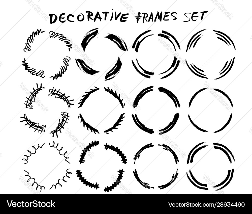 Set black frames empty borders signs Vector Image