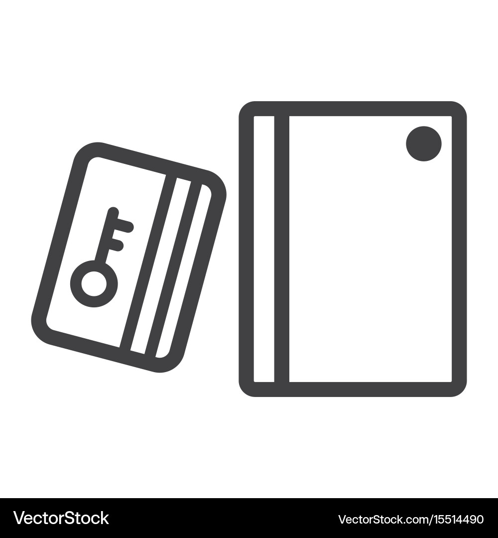 Swipe card reader with keypad line icon vector image