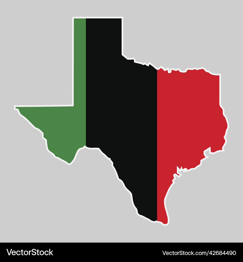 Texas state map with juneteenth flag Texas state map with juneteenth flag vector image
