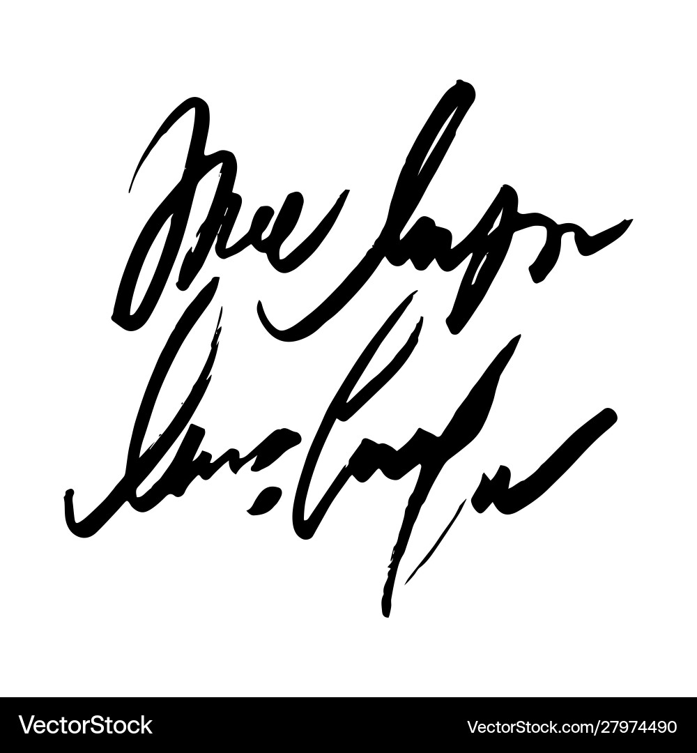 Unreadable handwriting font signature text Unreadable handwriting font signature text vector image