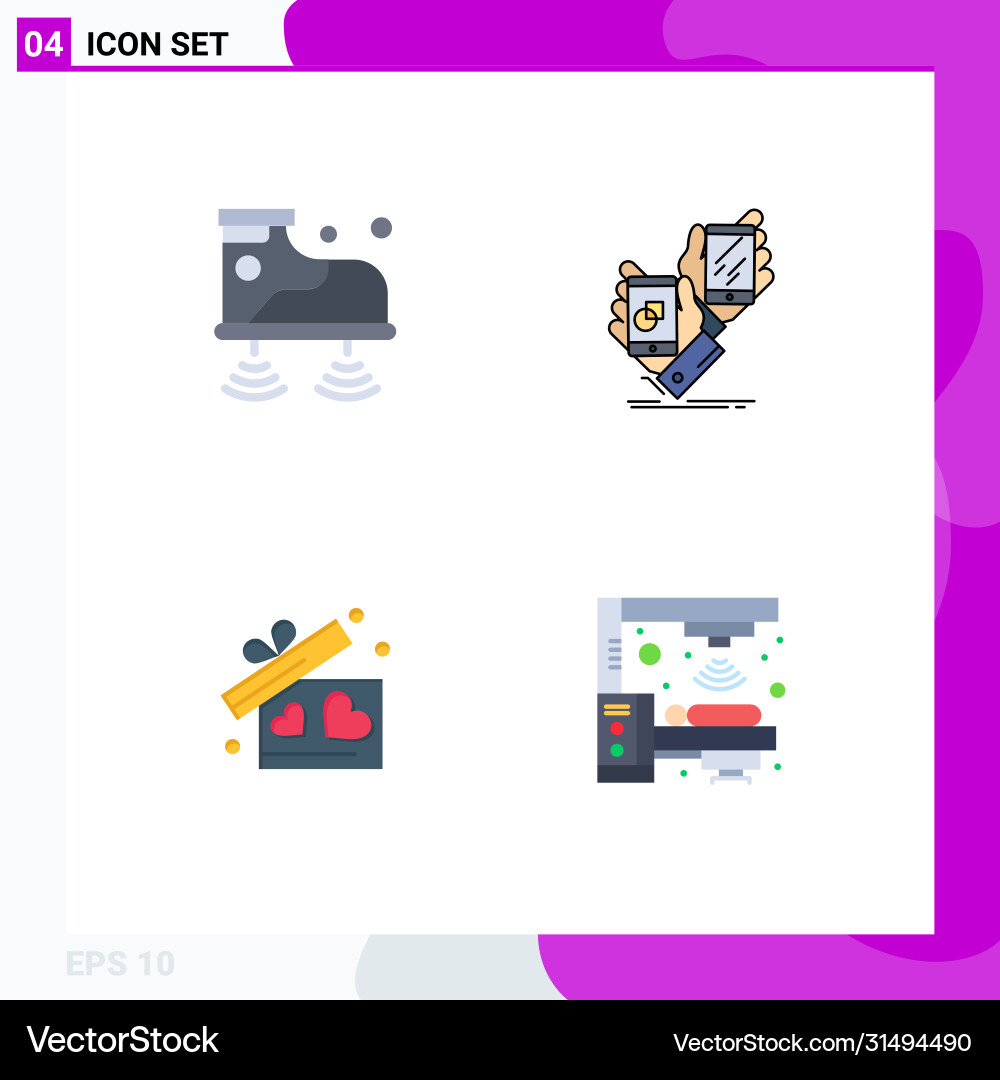 User interface pack 4 basic flat icons Vector Image