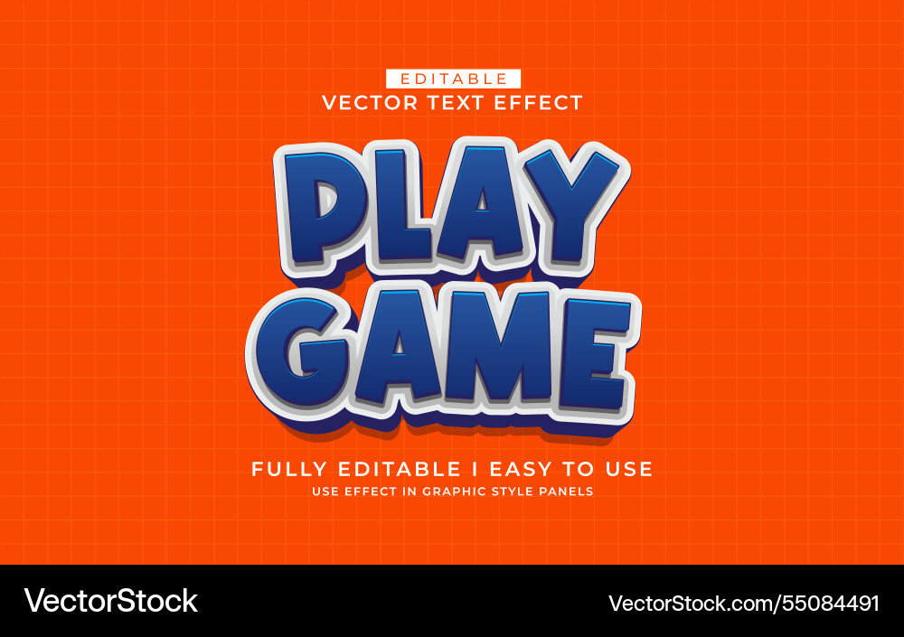 3d editable text effect typography style template 3d editable text effect typography style template vector image