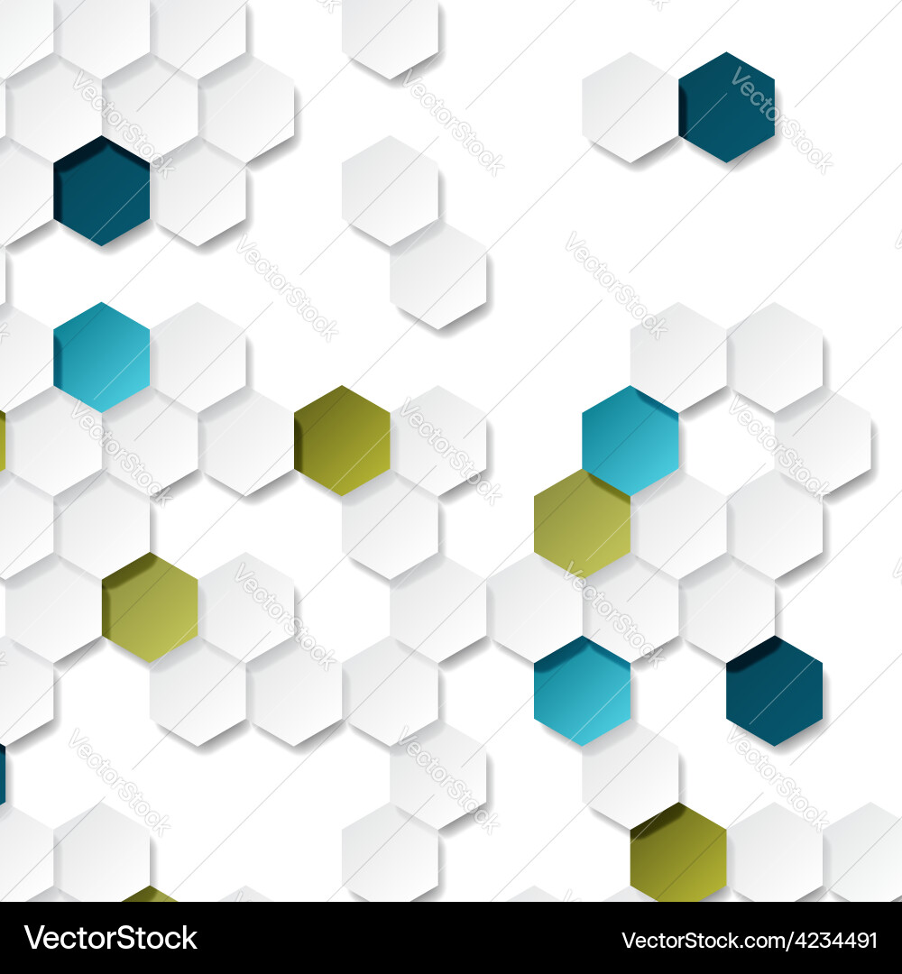 Abstract geometric background with hexagons vector image