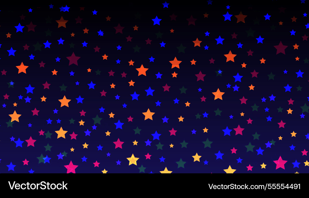 Abstract pattern colorful star repeat on dark Abstract pattern colorful star repeat on dark vector image