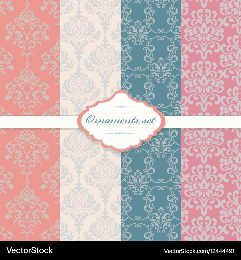 Baroque Damask Patterns Vector Image