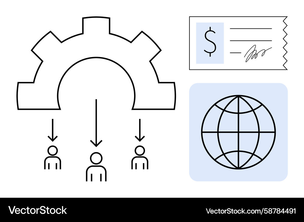 Business process management with global networking Business process management with global networking Vector Image