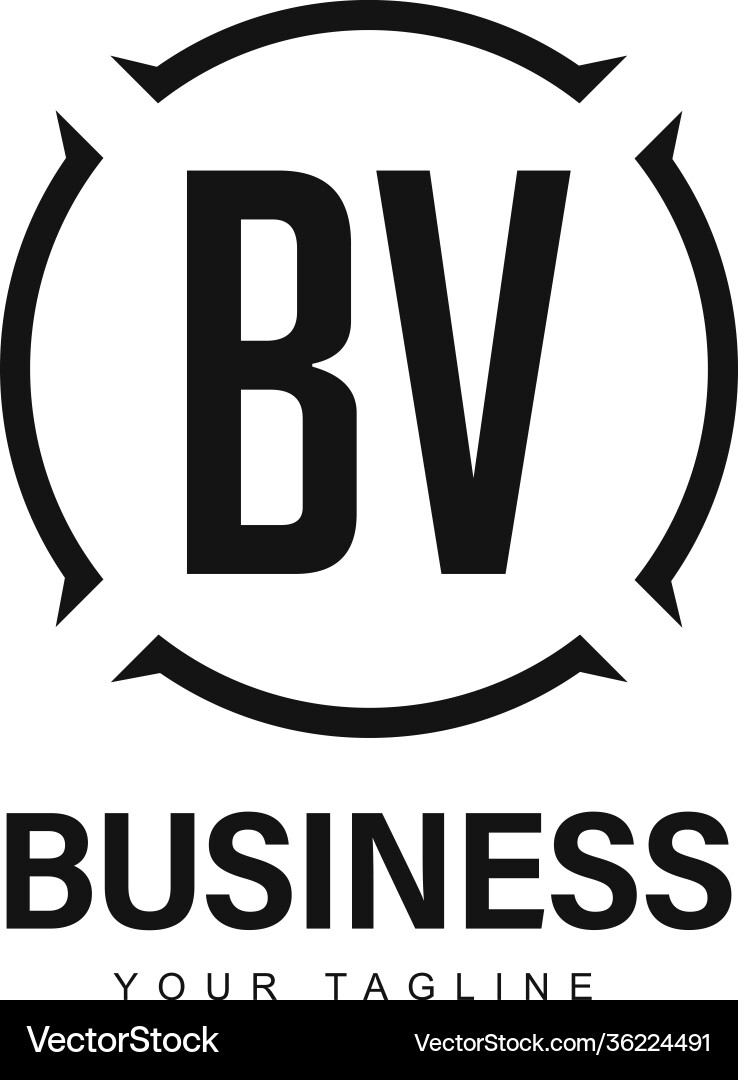 Bv initial a logo design with abstract style Bv initial a logo design with abstract style Vector Image