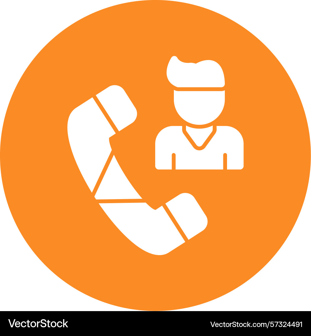Call queue glyph circle icon Vector Image
