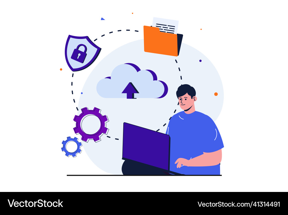Cloud computing modern flat concept for web banner Cloud computing modern flat concept for web banner vector image