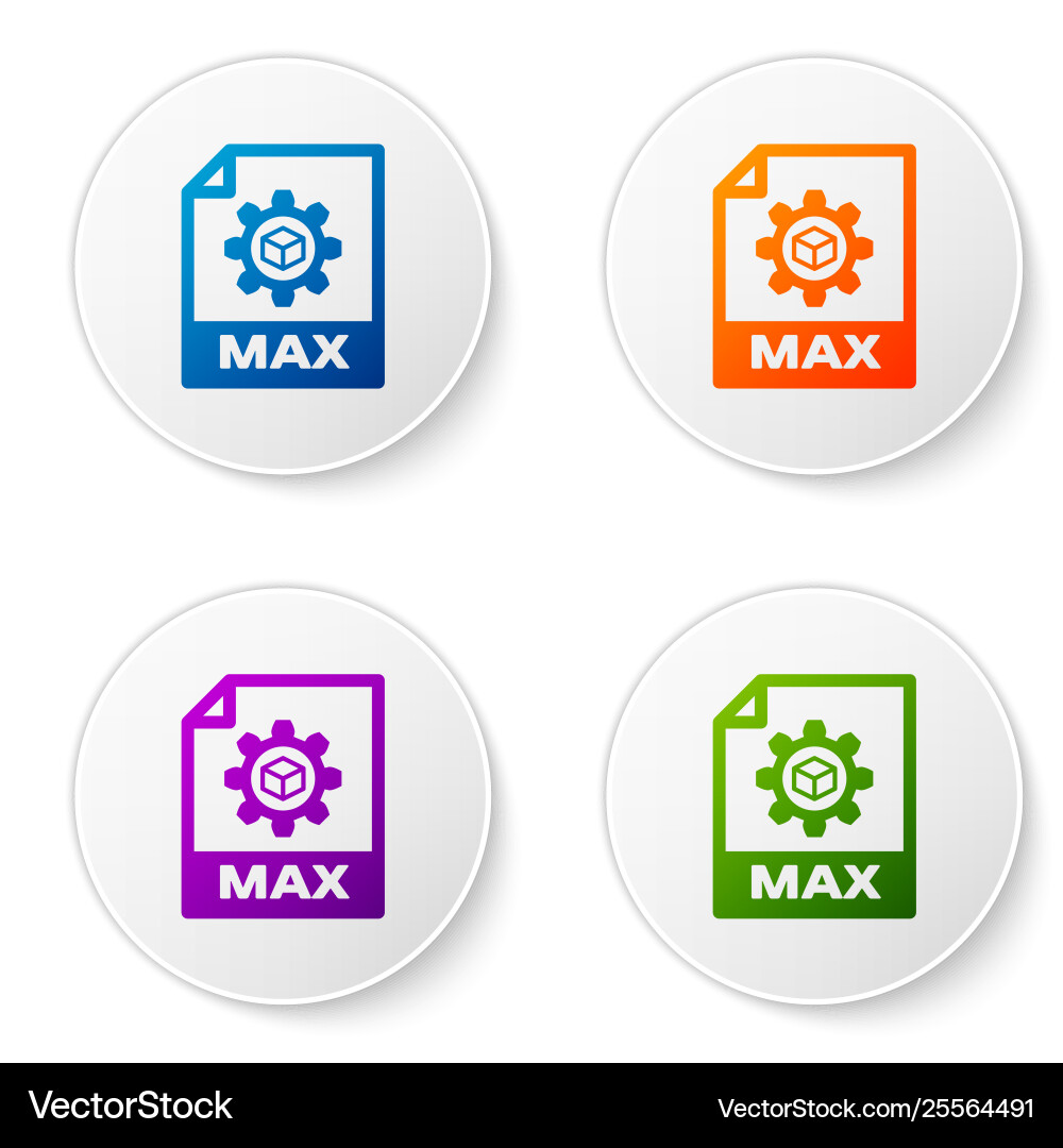 Color max file document icon download button Color max file document icon download button vector image