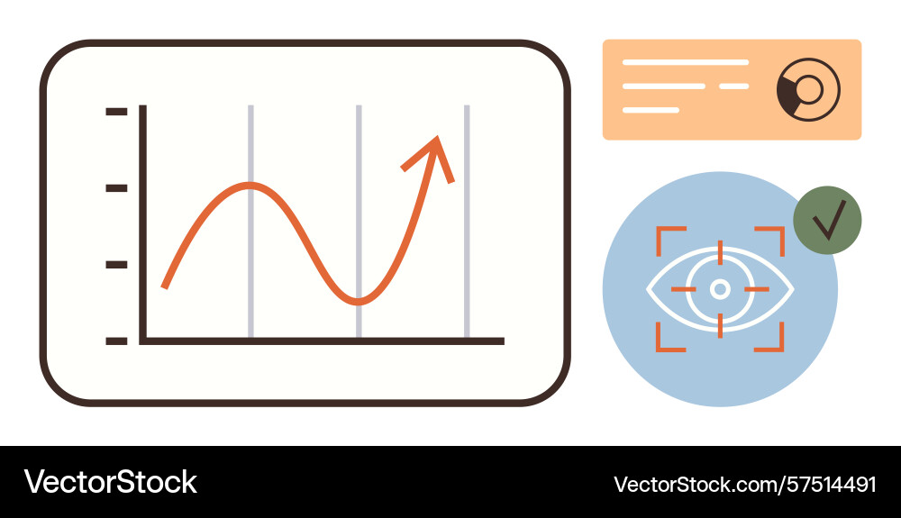 Data analytics visualization with growth chart Data analytics visualization with growth chart Vector Image