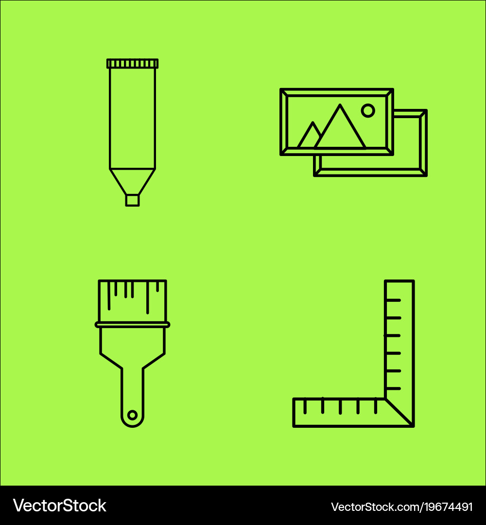 Design elements simple linear outline icon set Vector Image