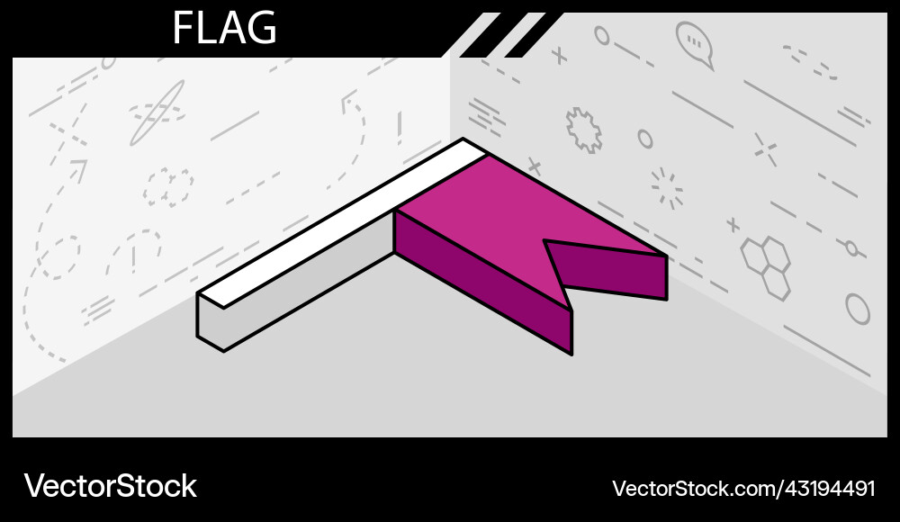 Flag isometric design icon web 3d colorful Flag isometric design icon web 3d colorful vector image